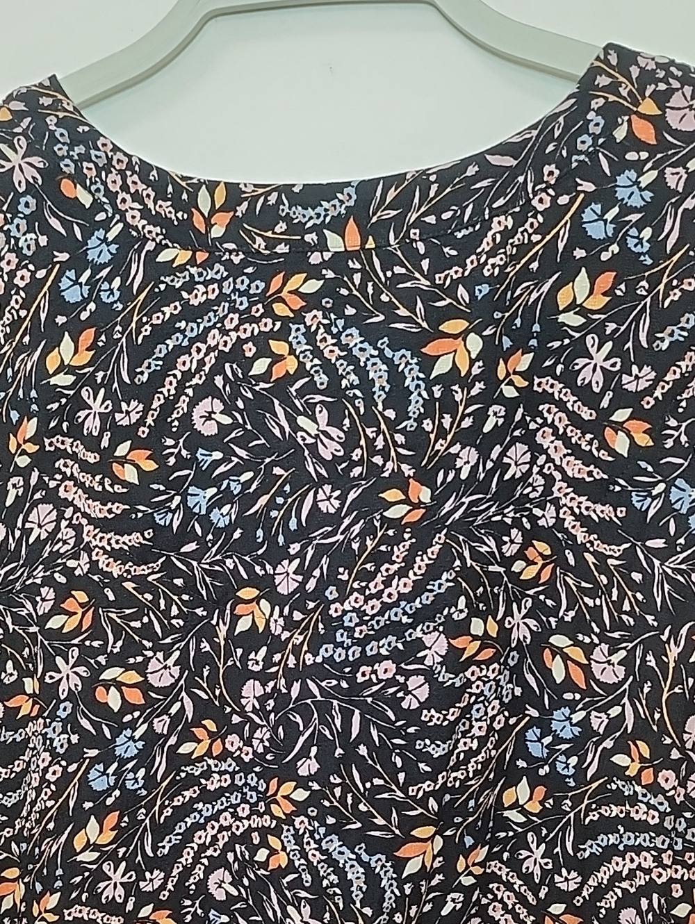 Maeve Anthropologie Black Floral Mini Dress Tiered Ruffle Womens Boho Western 2X - Picture 13 of 16